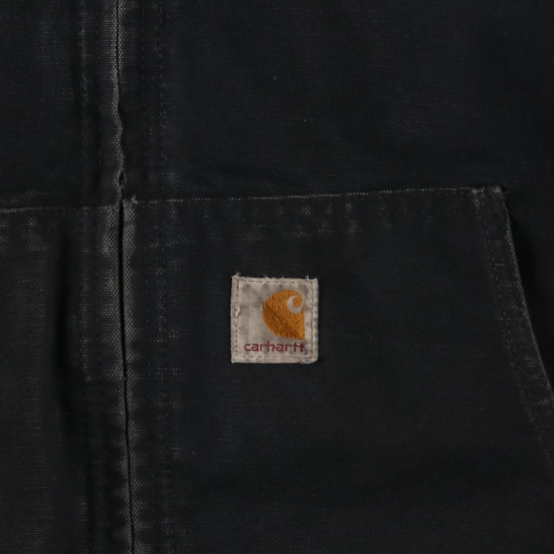 Carhartt Active Jacket, Padded Duck Full-Zip Hoodie, Made in USA, Men's XXL cotton black type Vintage Second Hand