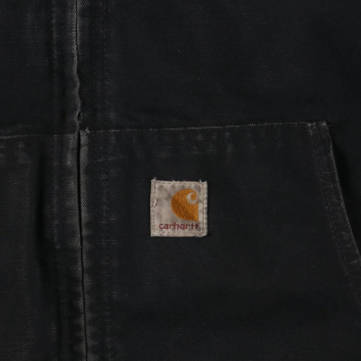 Carhartt Active Jacket, Padded Duck Full-Zip Hoodie, Made in USA, Men's XXL cotton black type Vintage Second Hand
