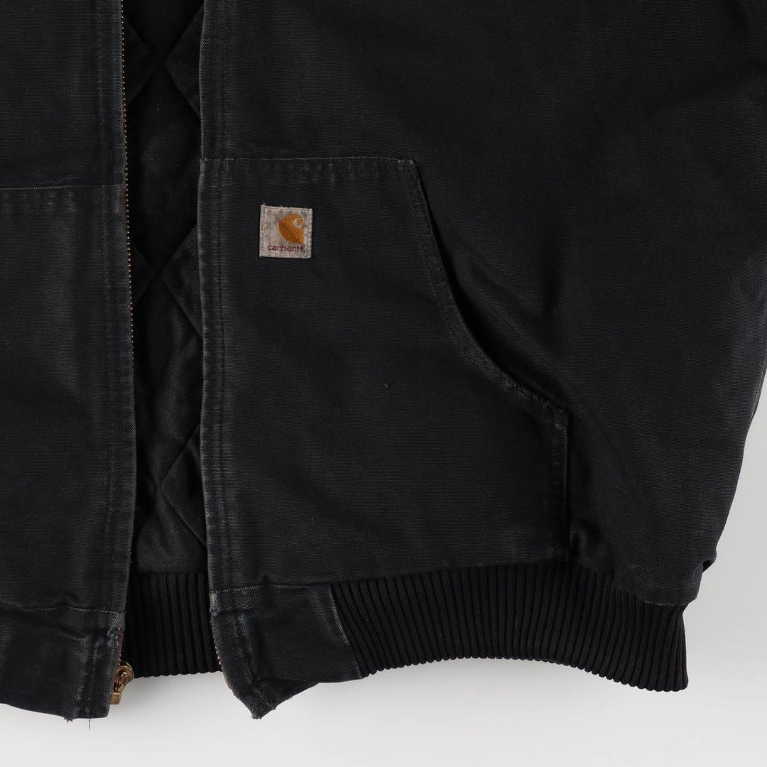Carhartt Active Jacket, Padded Duck Full-Zip Hoodie, Made in USA, Men's XXL cotton black type Vintage Second Hand
