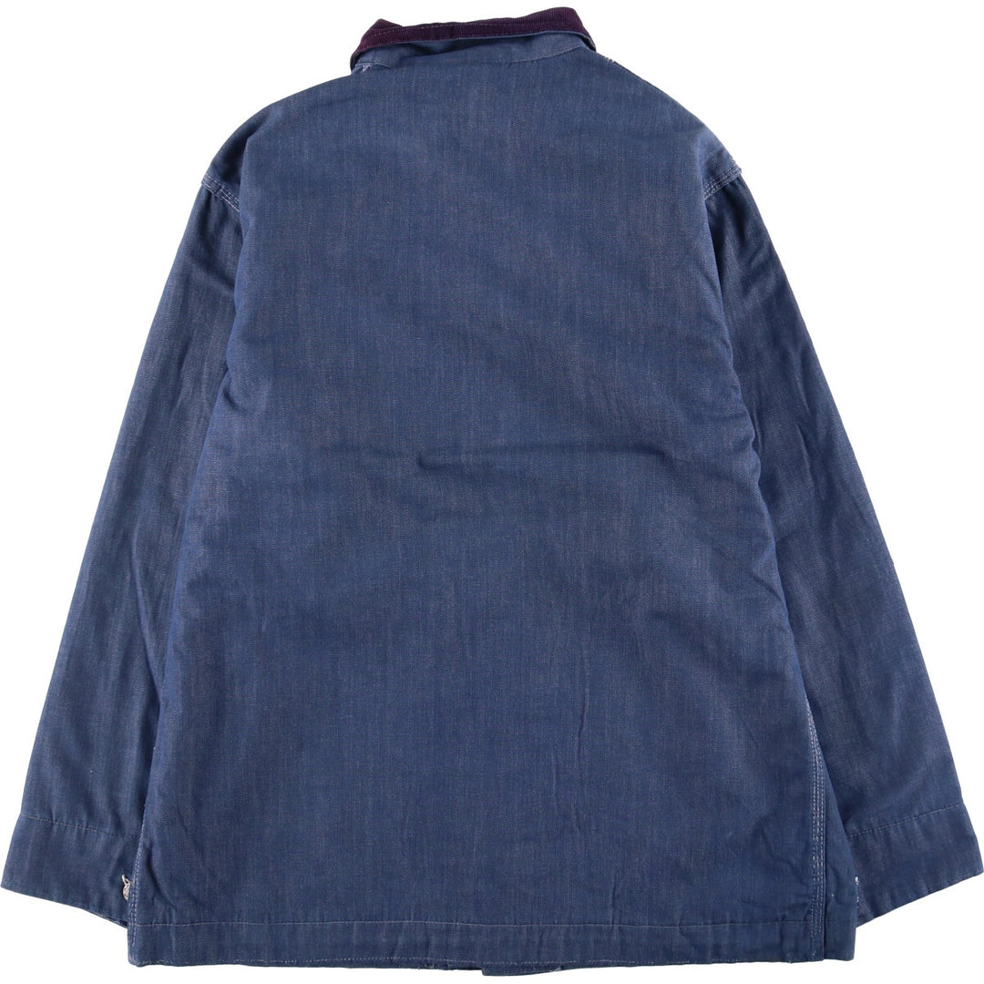 Bat-dyed denim coveralls, men's size XL unclear blue type Vintage Second Hand