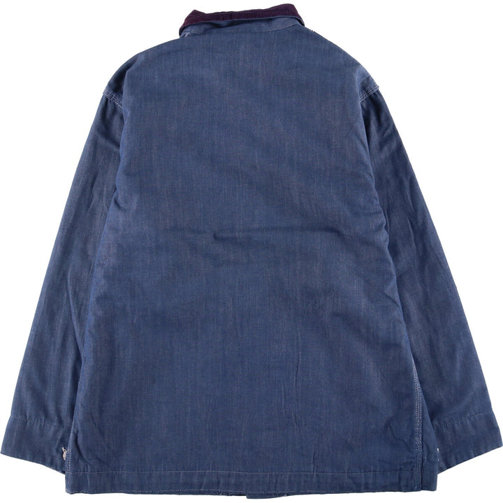 Bat-dyed denim coveralls, men's size XL unclear blue type Vintage Second Hand