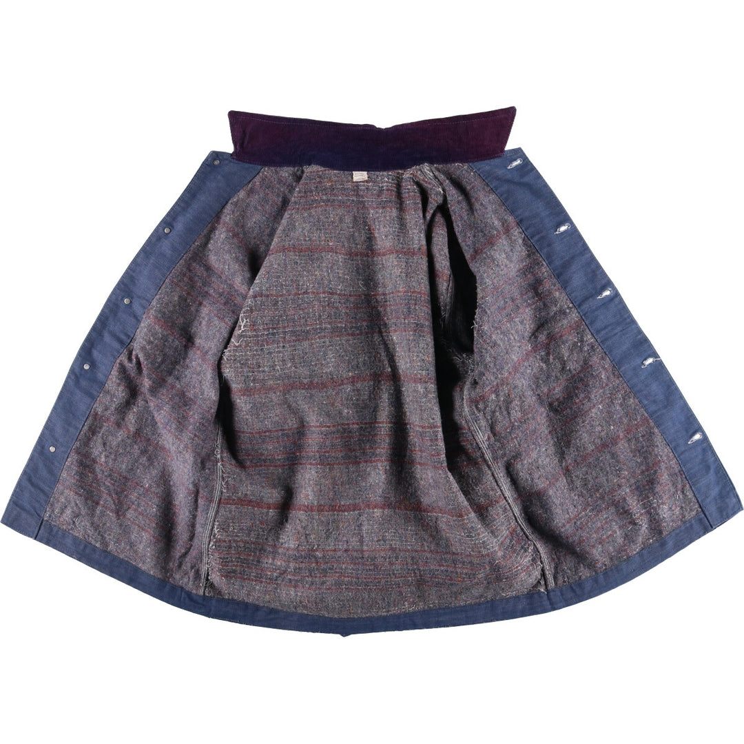 Bat-dyed denim coveralls, men's size XL unclear blue type Vintage Second Hand