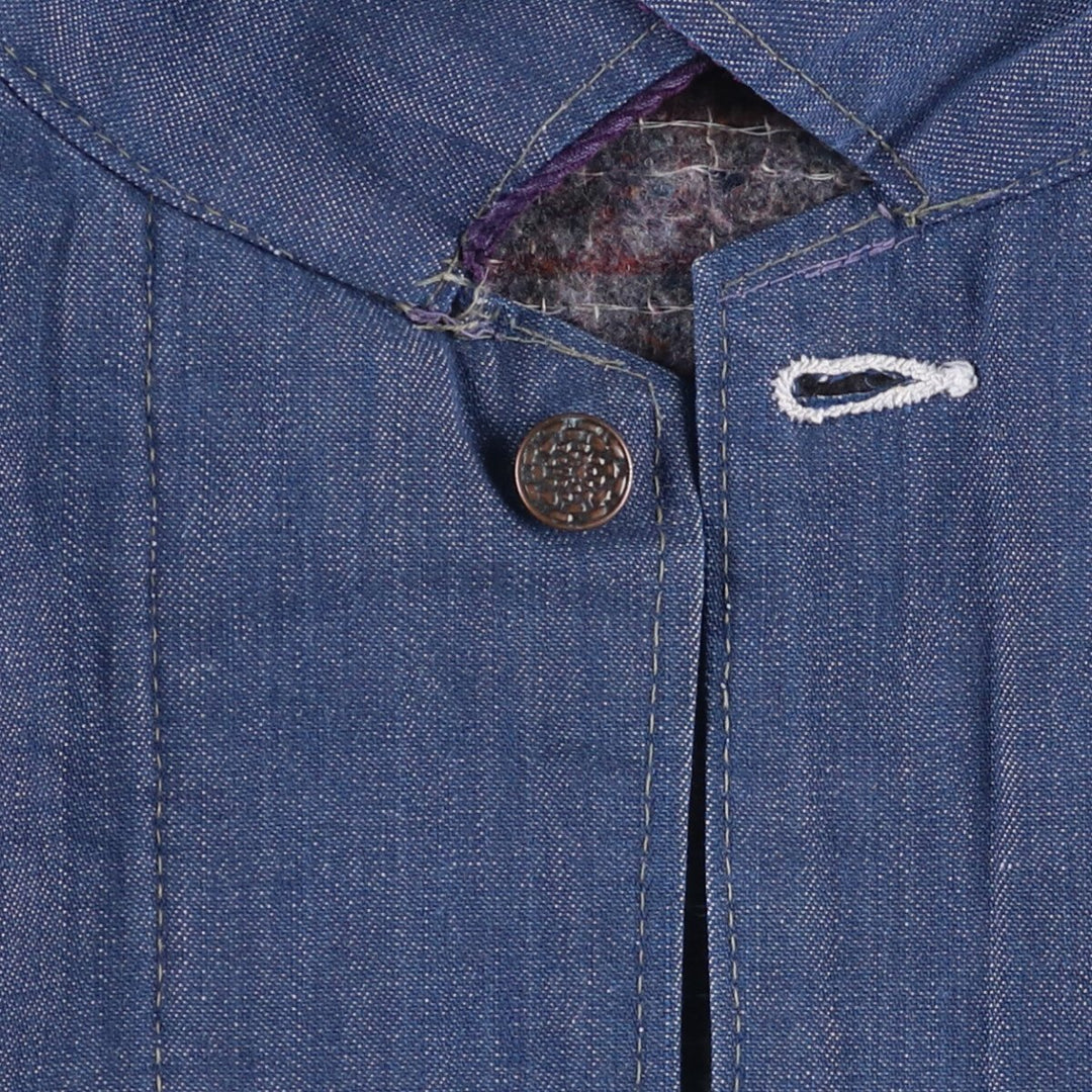 Bat-dyed denim coveralls, men's size XL unclear blue type Vintage Second Hand