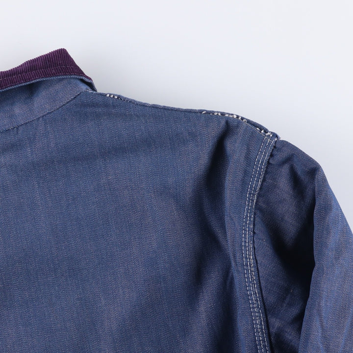 Bat-dyed denim coveralls, men's size XL unclear blue type Vintage Second Hand