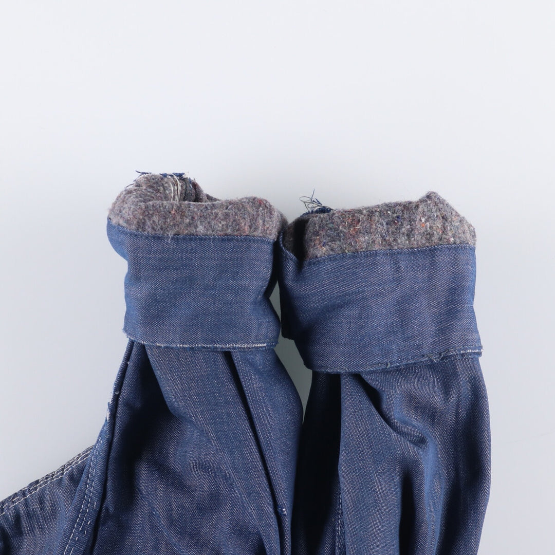 Bat-dyed denim coveralls, men's size XL unclear blue type Vintage Second Hand