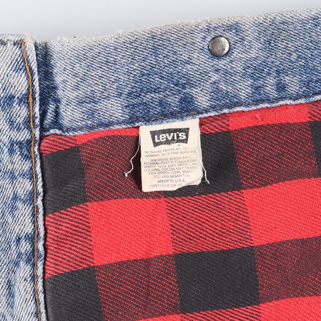 90'S Levi's 70417-4891 Denim Jacket, Made in USA, Men's Size L, Vintage cotton blue type Vintage Second Hand