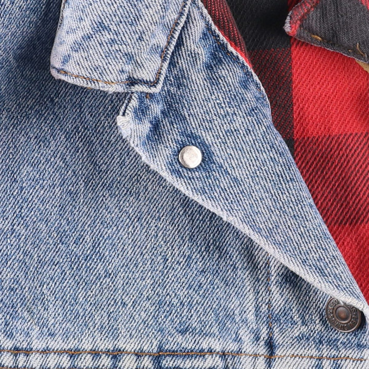 90'S Levi's 70417-4891 Denim Jacket, Made in USA, Men's Size L, Vintage cotton blue type Vintage Second Hand