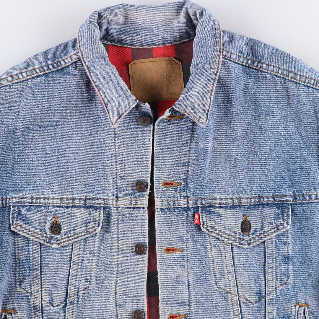 90'S Levi's 70417-4891 Denim Jacket, Made in USA, Men's Size L, Vintage cotton blue type Vintage Second Hand