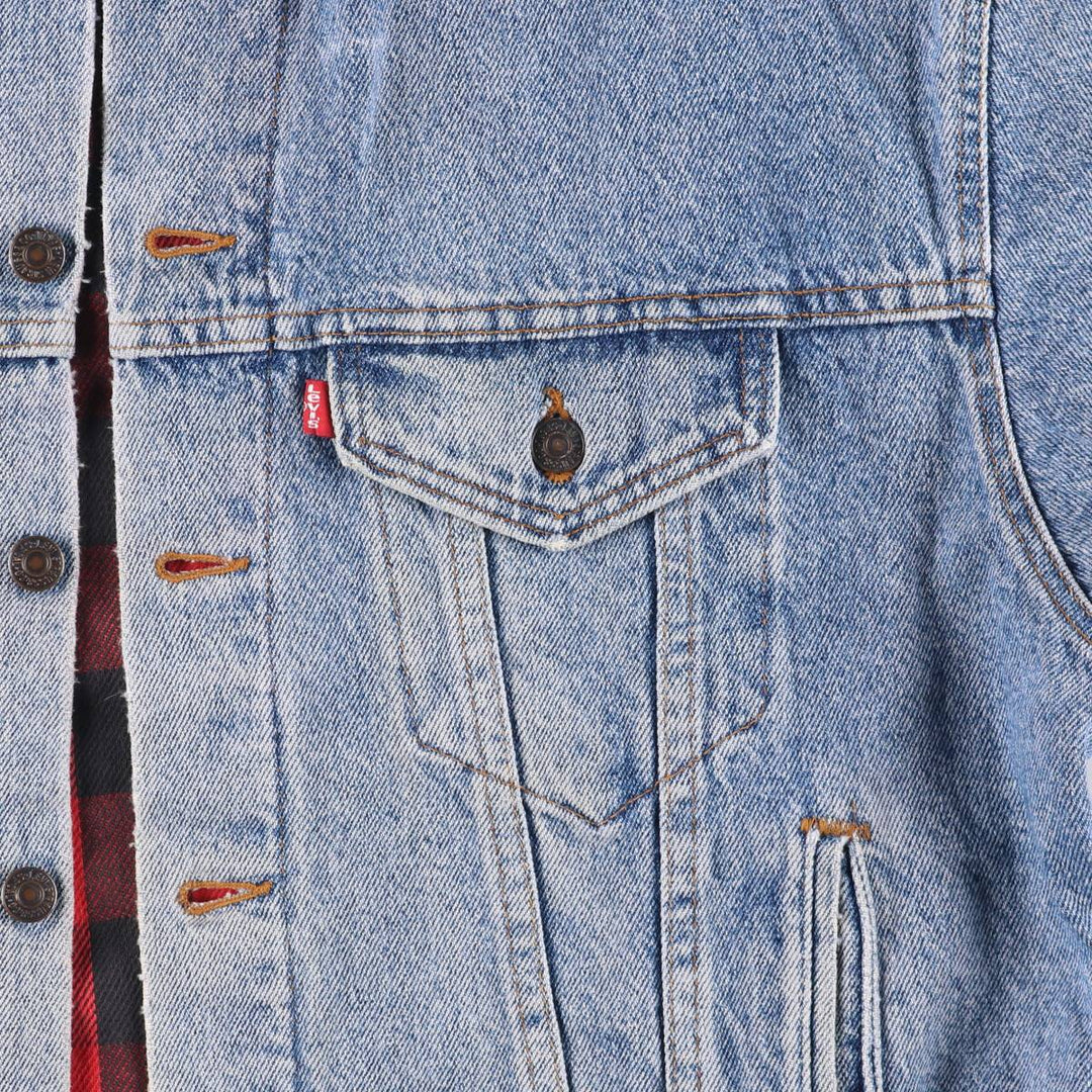90'S Levi's 70417-4891 Denim Jacket, Made in USA, Men's Size L, Vintage cotton blue type Vintage Second Hand