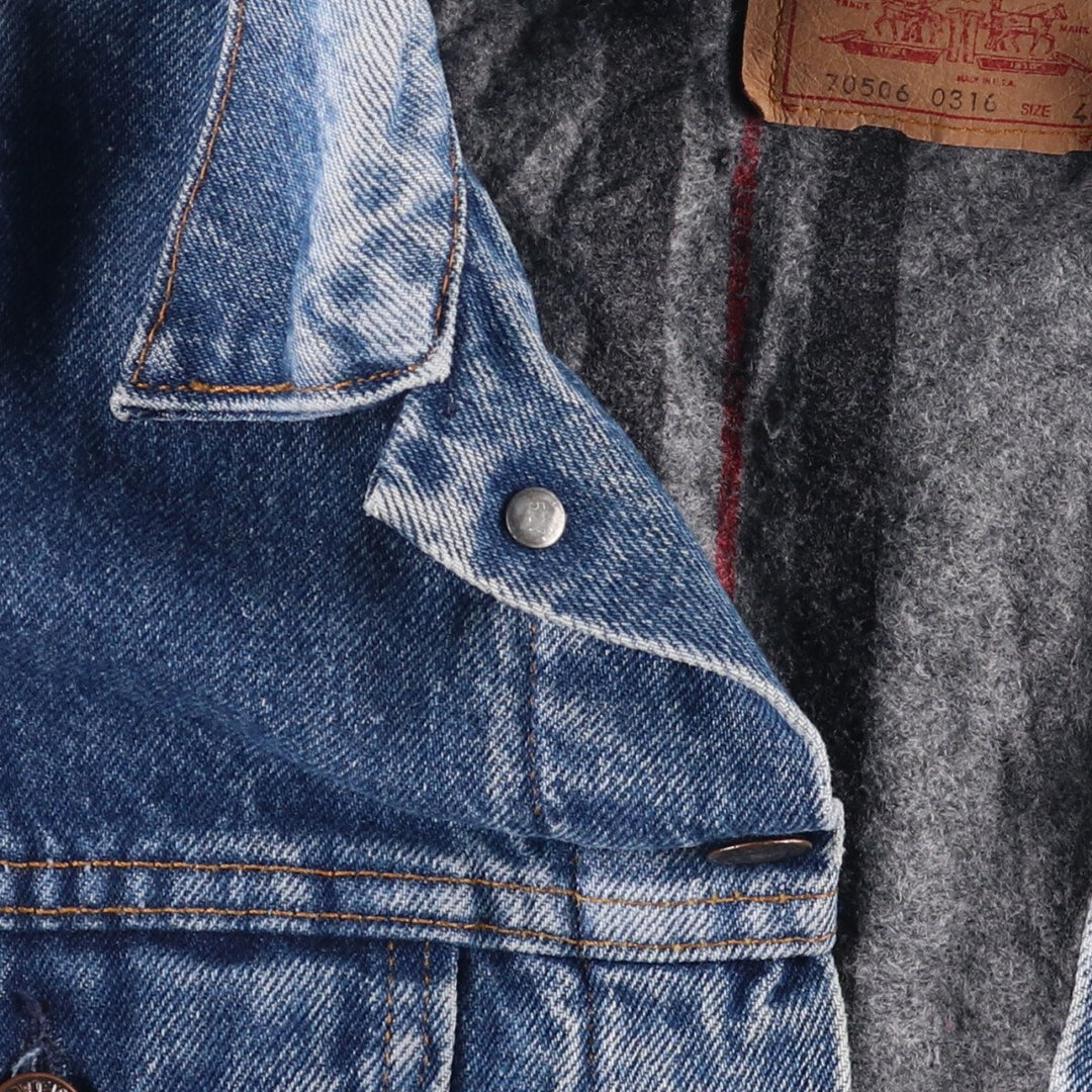 90'S Levi's 70506-0316 denim jacket, made in the USA, men's size M, vintage cotton blue type Vintage Second Hand