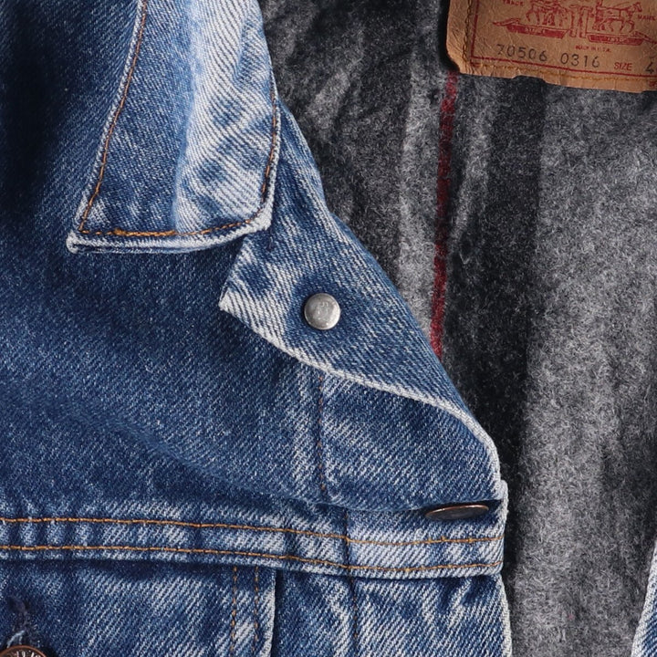 90'S Levi's 70506-0316 denim jacket, made in the USA, men's size M, vintage cotton blue type Vintage Second Hand