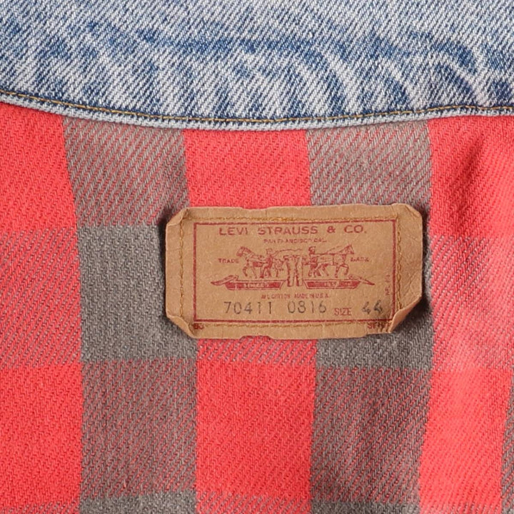Vintage 1980'S Levi's 70411-0316 denim jacket, made in the USA, size L. cotton blue type Vintage Second Hand