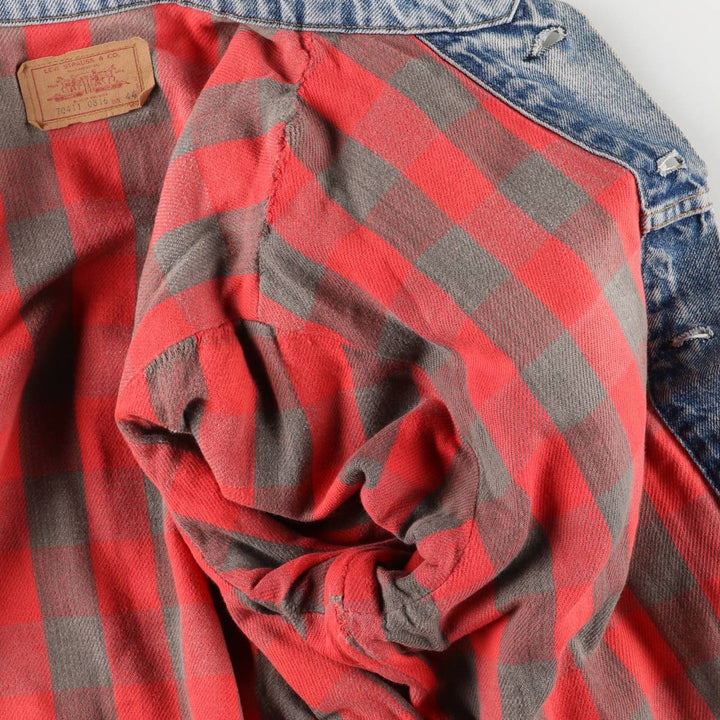 Vintage 1980'S Levi's 70411-0316 denim jacket, made in the USA, size L. cotton blue type Vintage Second Hand