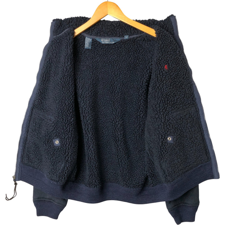 Ralph Lauren POLO by Ralph Lauren fleece jacket, men's size M acrylic navy blue type Vintage Second Hand