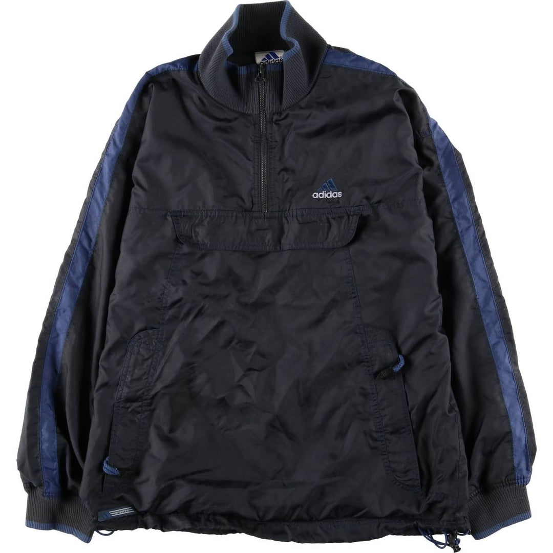 2000'S Adidas warm-up pullover, men's size M polyester Charcoal Vintage Second Hand