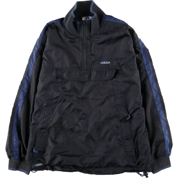 2000'S Adidas warm-up pullover, men's size M polyester Charcoal Vintage Second Hand