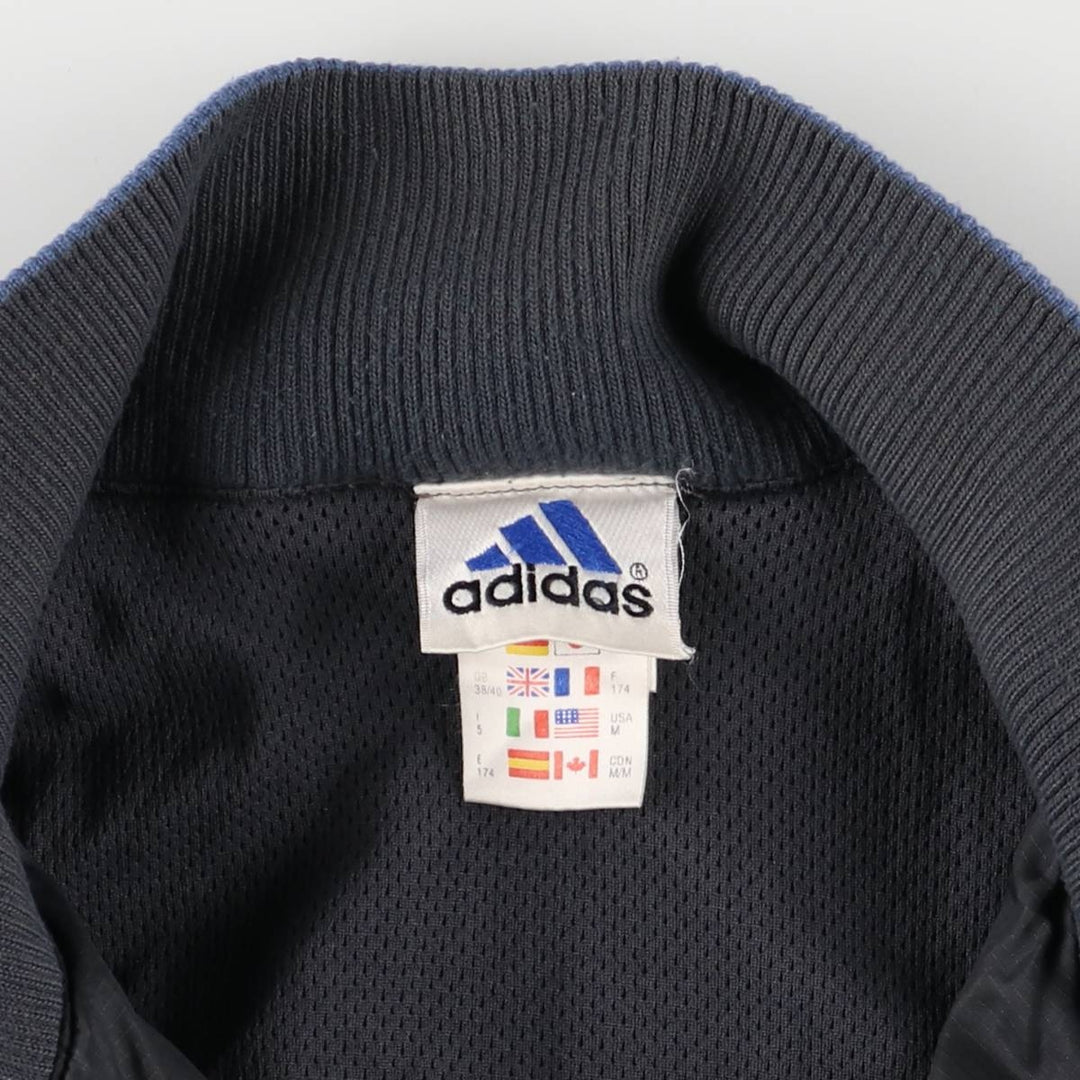 2000'S Adidas warm-up pullover, men's size M polyester Charcoal Vintage Second Hand