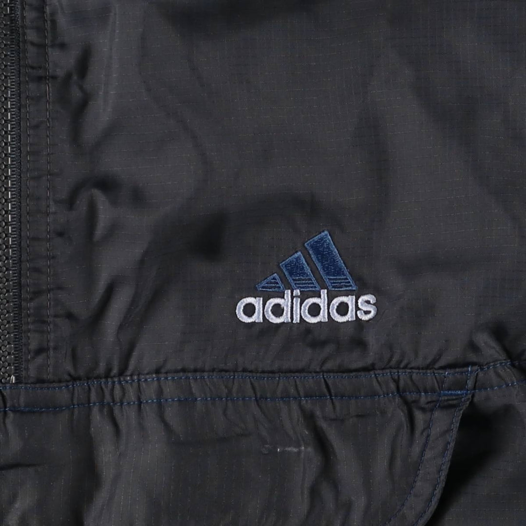 2000'S Adidas warm-up pullover, men's size M polyester Charcoal Vintage Second Hand