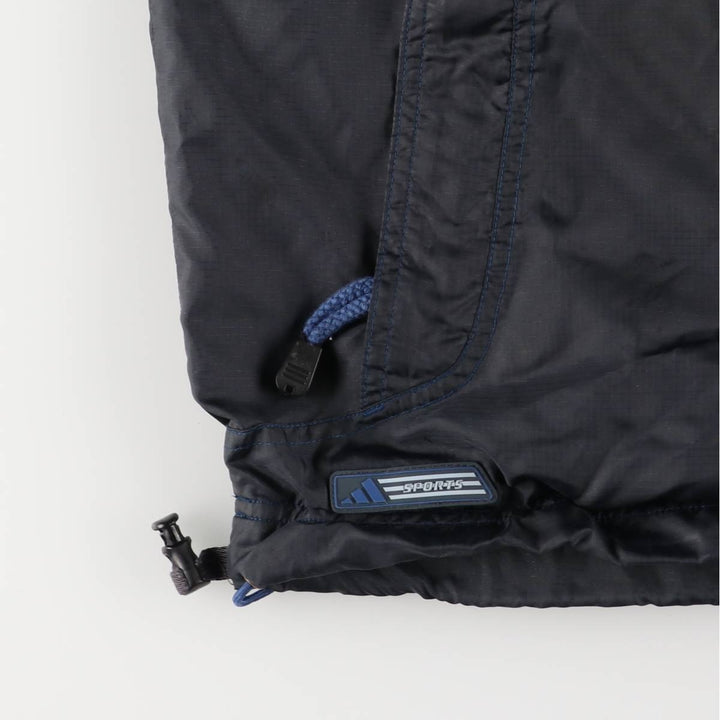 2000'S Adidas warm-up pullover, men's size M polyester Charcoal Vintage Second Hand