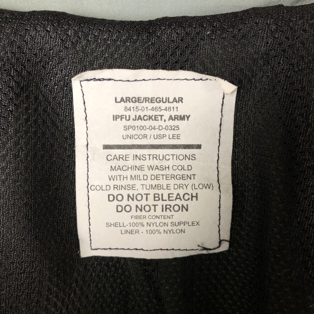 00'S USARMY IPFU Training Jacket Nylon Jacket Made in USA LARGE Nylon gray type Vintage Second Hand