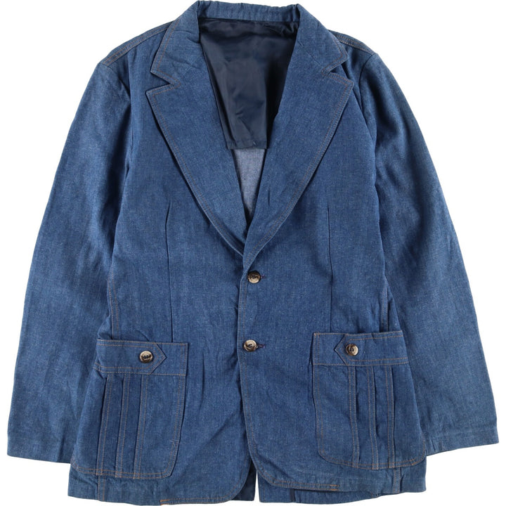 Vintage 1970'S Lee Lee SET denim tailored jacket, made in the USA, size L, women's. cotton blue type Vintage Second Hand