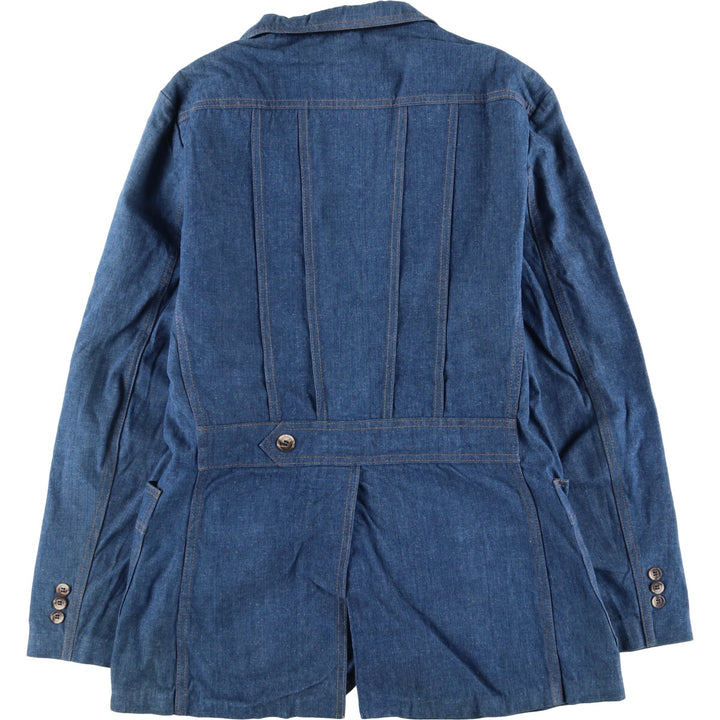 Vintage 1970'S Lee Lee SET denim tailored jacket, made in the USA, size L, women's. cotton blue type Vintage Second Hand