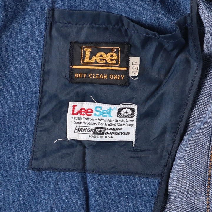 Vintage 1970'S Lee Lee SET denim tailored jacket, made in the USA, size L, women's. cotton blue type Vintage Second Hand