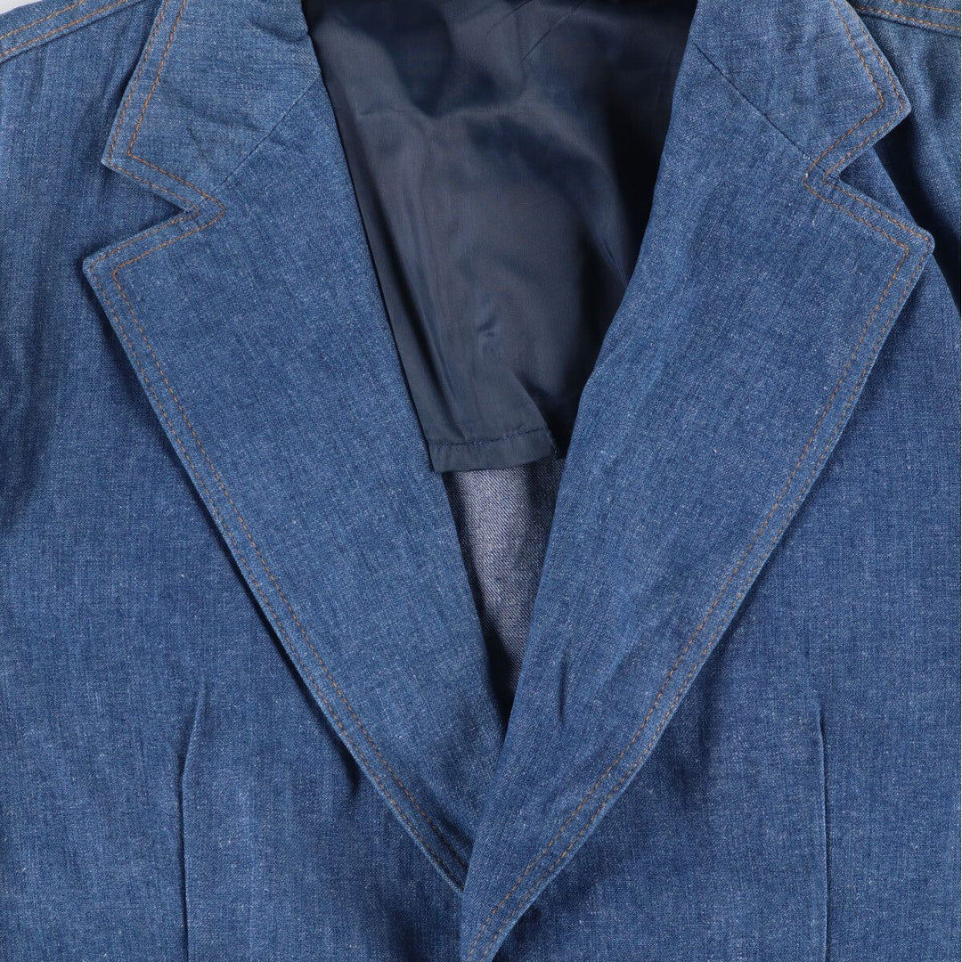 Vintage 1970'S Lee Lee SET denim tailored jacket, made in the USA, size L, women's. cotton blue type Vintage Second Hand