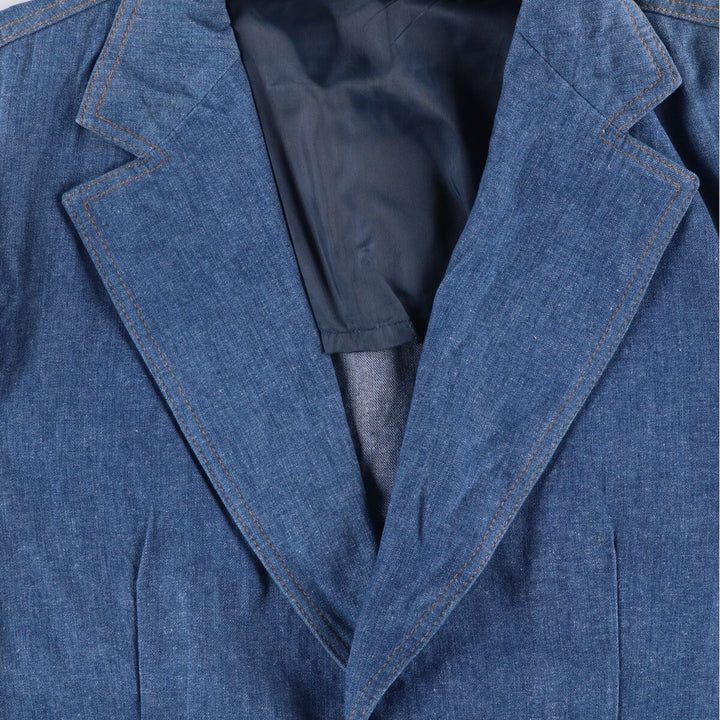 Vintage 1970'S Lee Lee SET denim tailored jacket, made in the USA, size L, women's. cotton blue type Vintage Second Hand