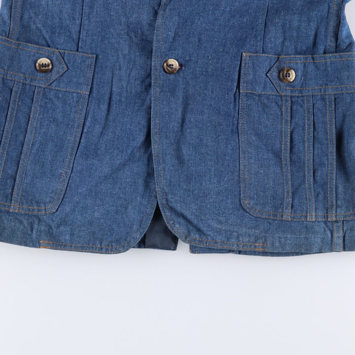Vintage 1970'S Lee Lee SET denim tailored jacket, made in the USA, size L, women's. cotton blue type Vintage Second Hand