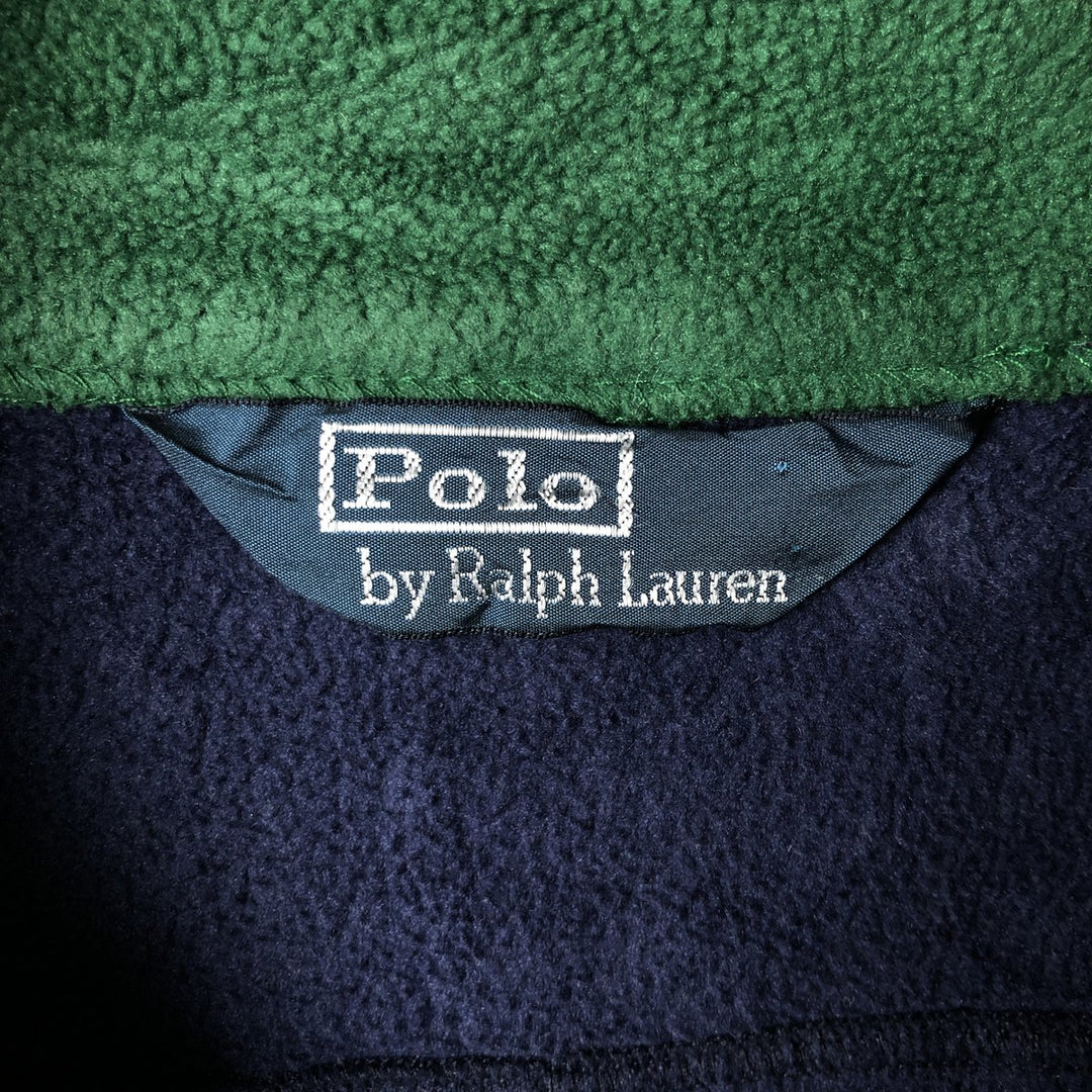 Ralph Lauren POLO by Ralph Lauren fleece vest, men's size L polyester navy blue type Vintage Second Hand