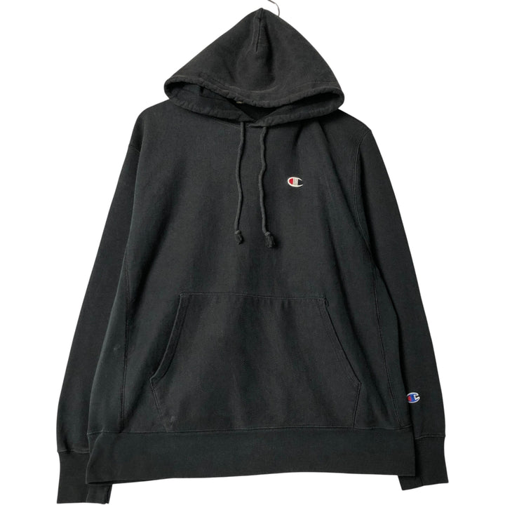 Champion REVERSE WEAVE Reverse Weave Sweat Pullover Hoodie Men's L size cotton black type Vintage Second Hand