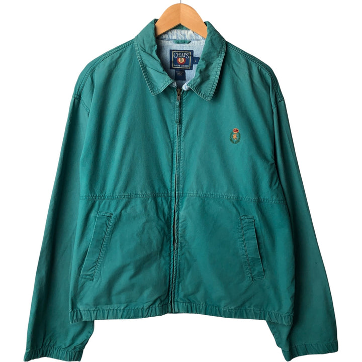 80'S Ralph Lauren CHAPS swing top sports jacket, men's size L, vintage cotton green type Vintage Second Hand