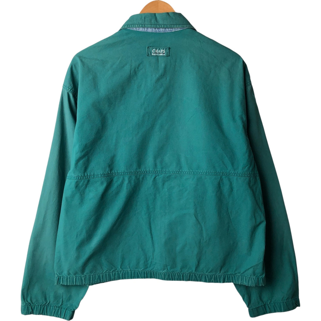 80'S Ralph Lauren CHAPS swing top sports jacket, men's size L, vintage cotton green type Vintage Second Hand
