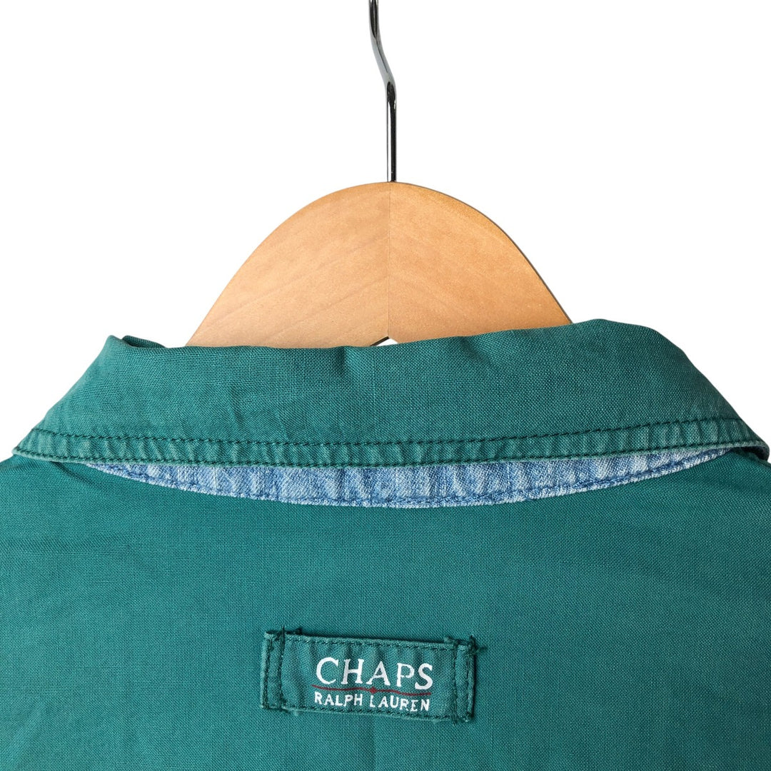 80'S Ralph Lauren CHAPS swing top sports jacket, men's size L, vintage cotton green type Vintage Second Hand