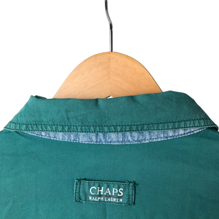 80'S Ralph Lauren CHAPS swing top sports jacket, men's size L, vintage cotton green type Vintage Second Hand