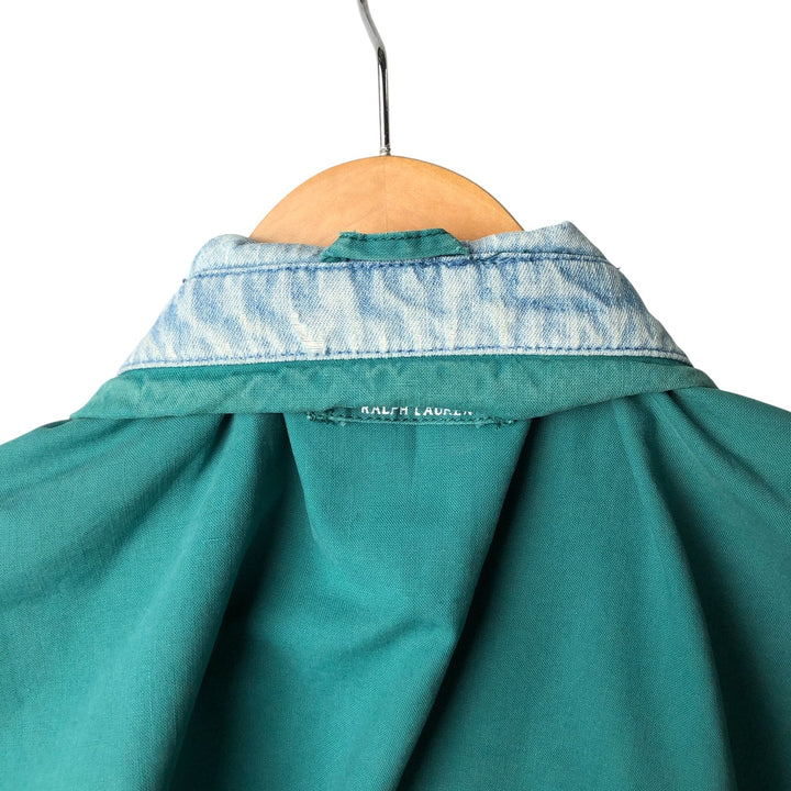 80'S Ralph Lauren CHAPS swing top sports jacket, men's size L, vintage cotton green type Vintage Second Hand