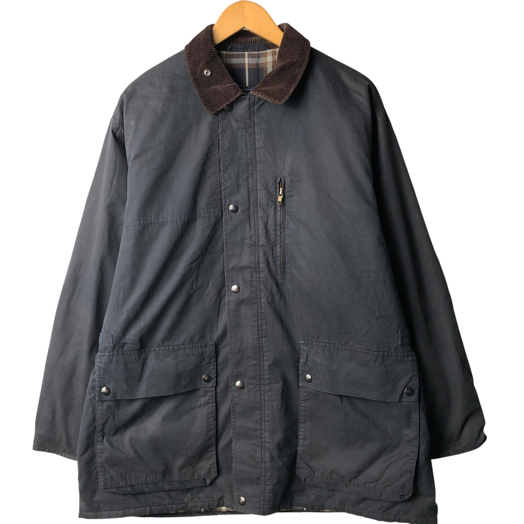 Burberry's padded cotton jacket, made in the UK, size L cotton navy blue type Vintage Second Hand