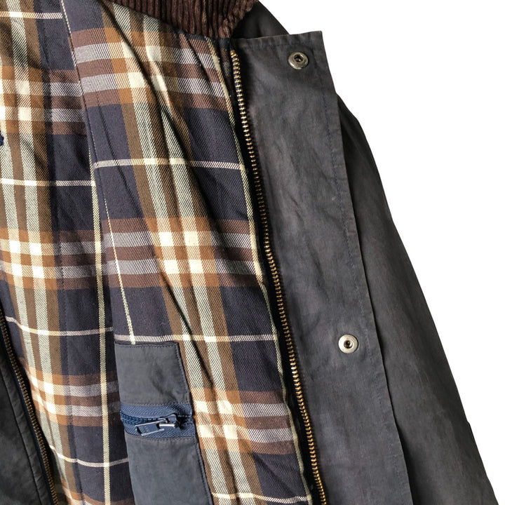 Burberry's padded cotton jacket, made in the UK, size L cotton navy blue type Vintage Second Hand