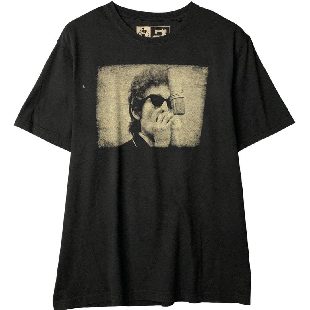 BOB DYLAN band T-shirt, men's size XL cotton black type Vintage Second Hand