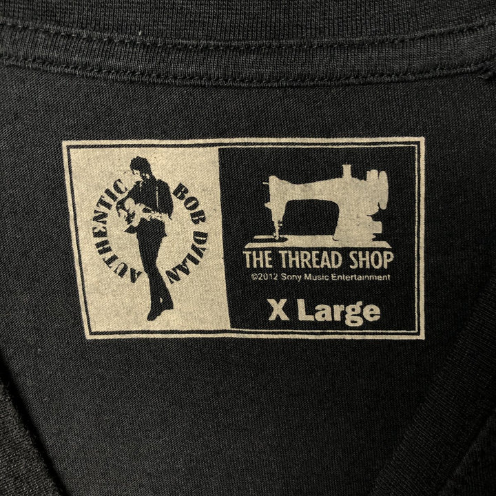 BOB DYLAN band T-shirt, men's size XL cotton black type Vintage Second Hand