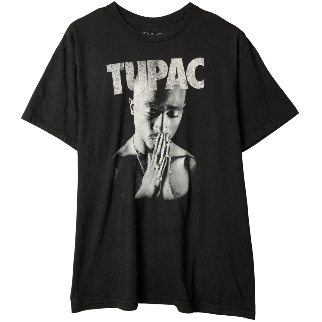 2pac rap t-shirt, men's XL size cotton black type Vintage Second Hand