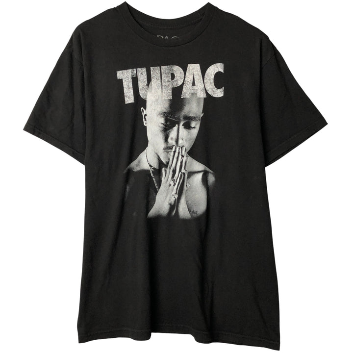 2pac rap t-shirt, men's XL size cotton black type Vintage Second Hand