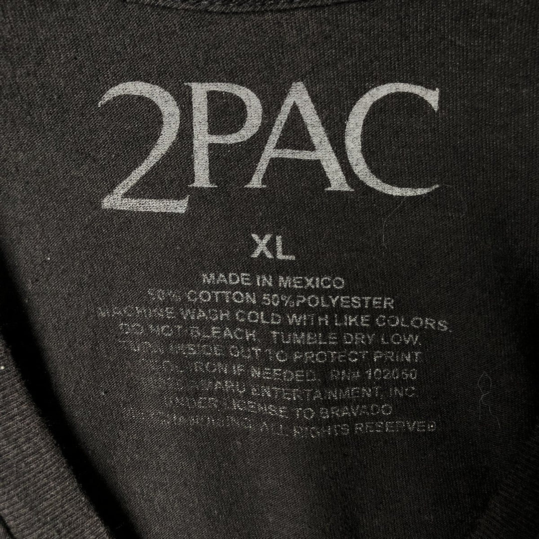 2pac rap t-shirt, men's XL size cotton black type Vintage Second Hand