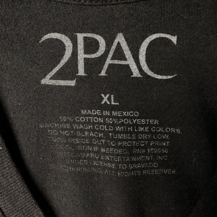 2pac rap t-shirt, men's XL size cotton black type Vintage Second Hand