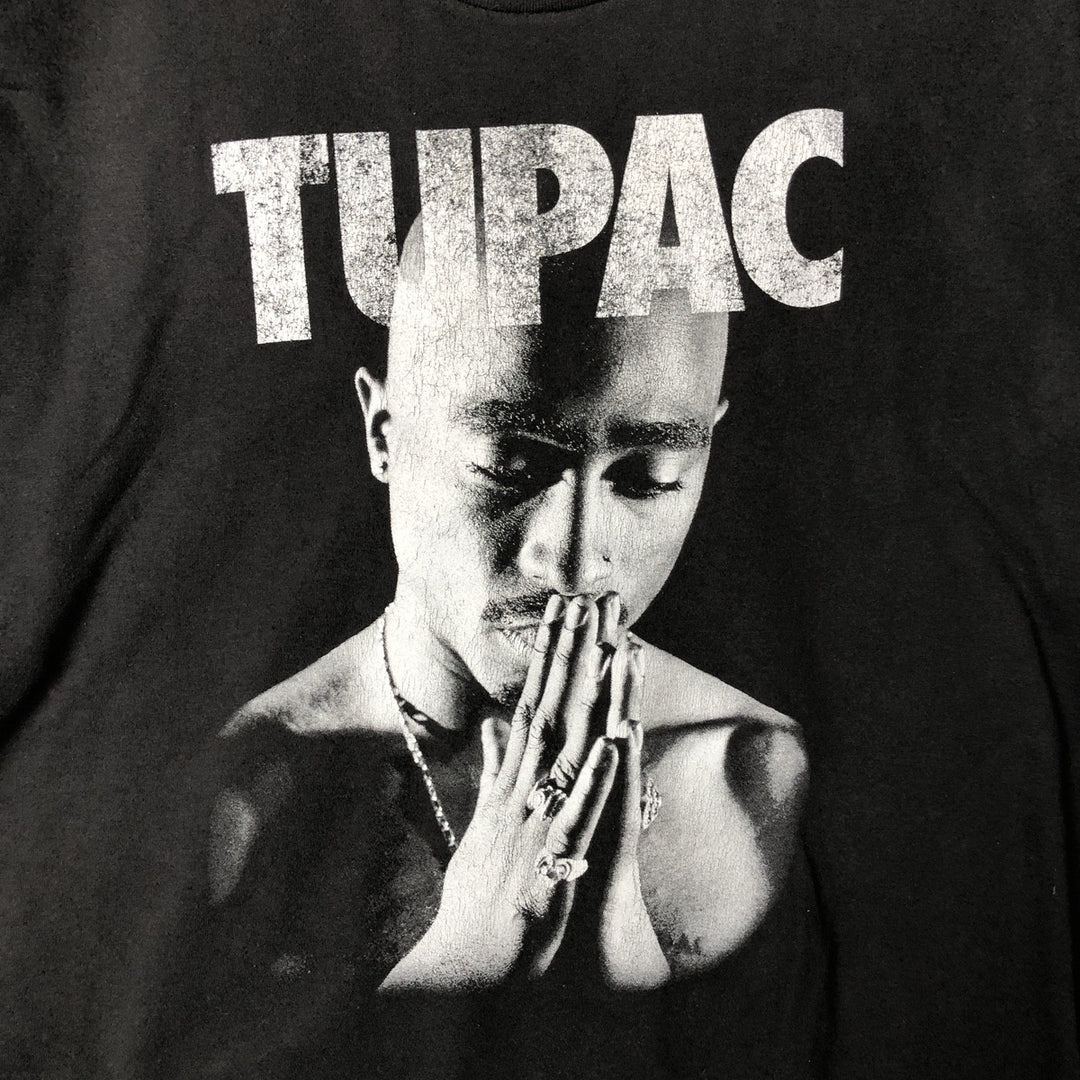 2pac rap t-shirt, men's XL size cotton black type Vintage Second Hand