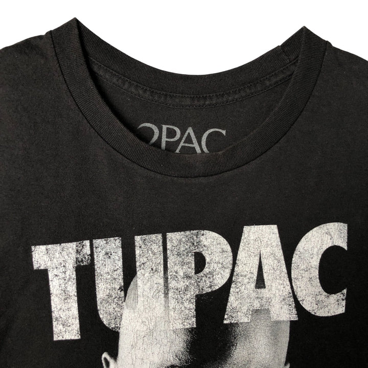 2pac rap t-shirt, men's XL size cotton black type Vintage Second Hand