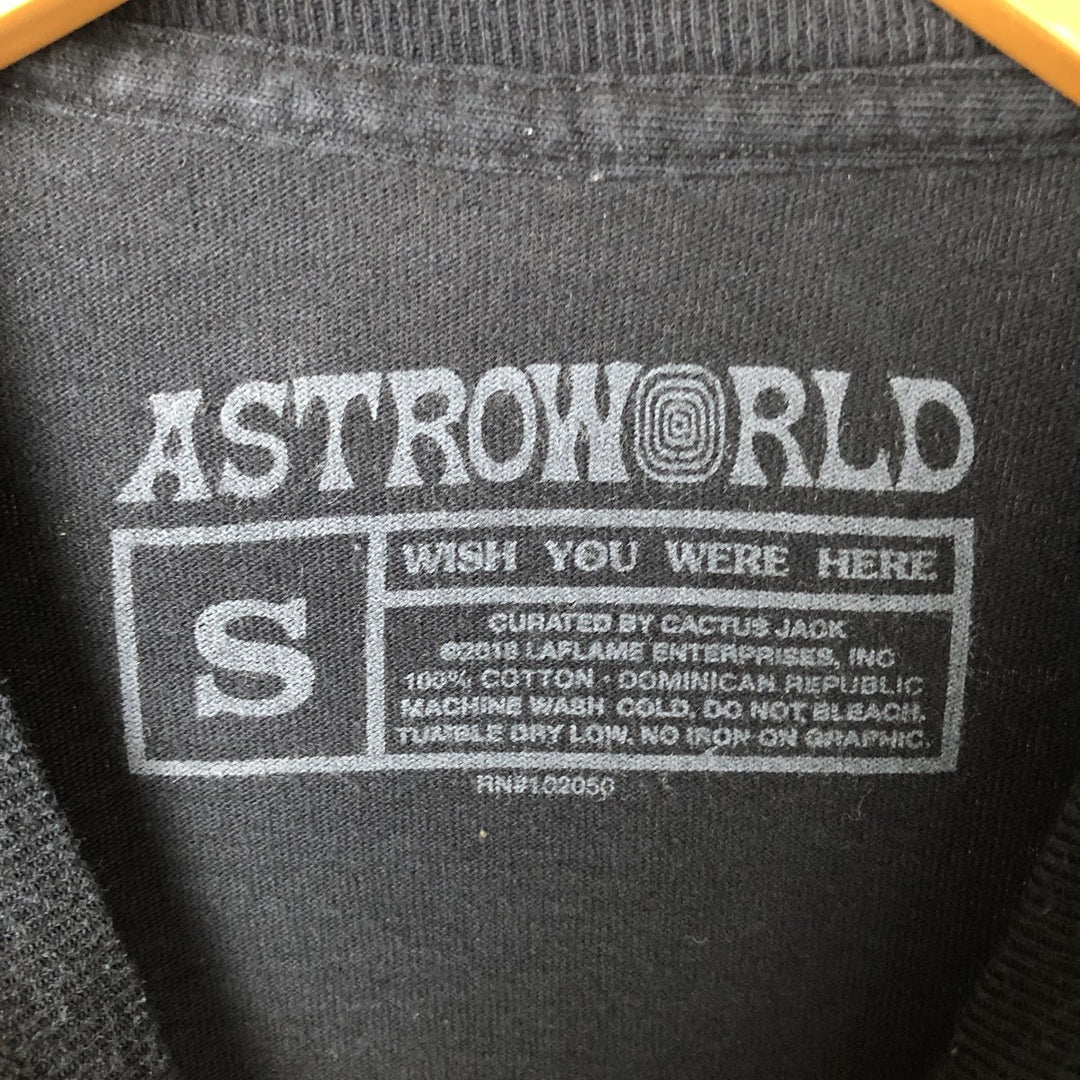 ASTRO WORLD Rap T-shirt, Men's Size Small cotton black type Vintage Second Hand