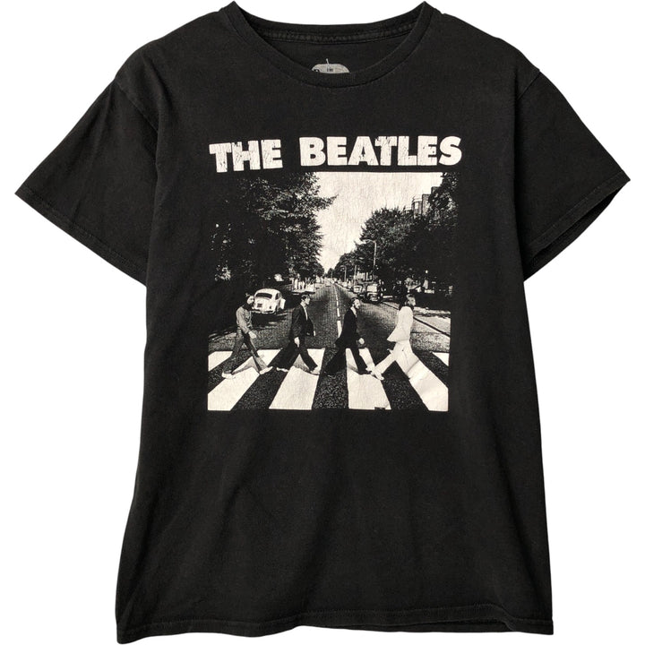 THE BEATLES Band T-shirt, Men's M size cotton black type Vintage Second Hand