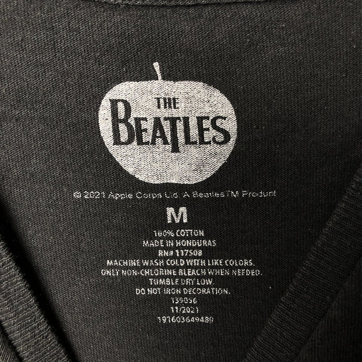THE BEATLES Band T-shirt, Men's M size cotton black type Vintage Second Hand